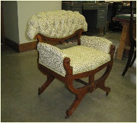 upholster chair, tufted back, c.o.m.